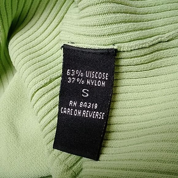 CYRUS GREEN RIBBED WOMEN BLOUSE SIZE S - Picture 7 of 9